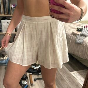 White shorts with thin red stripes